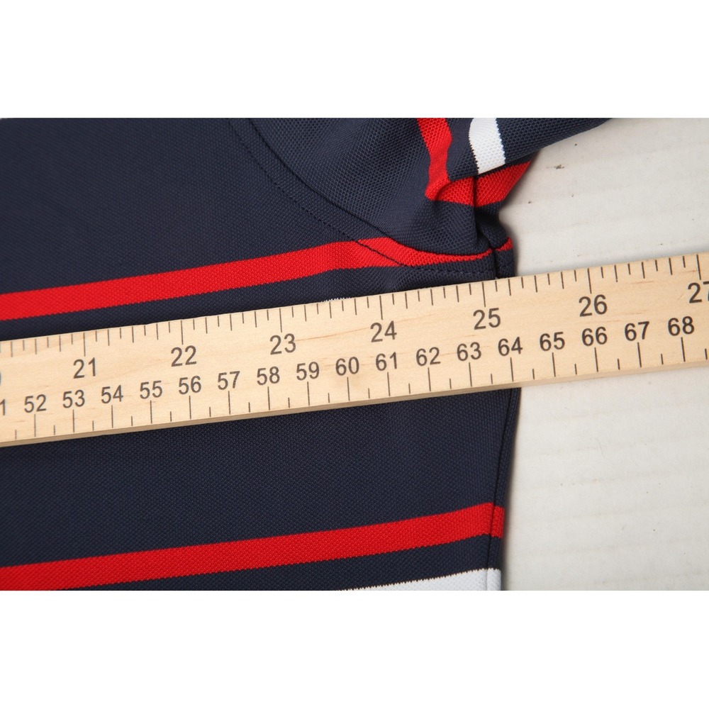 G/FORE Polo Shirt Mens Extra Large Navy Red Stripe Westchester Hills Golf Club - Picture 10 of 13
